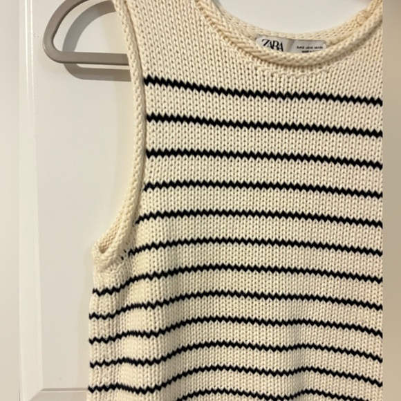 Zara Striped Knit Ribbed Sleeveless Top Small - Picture 7 of 10